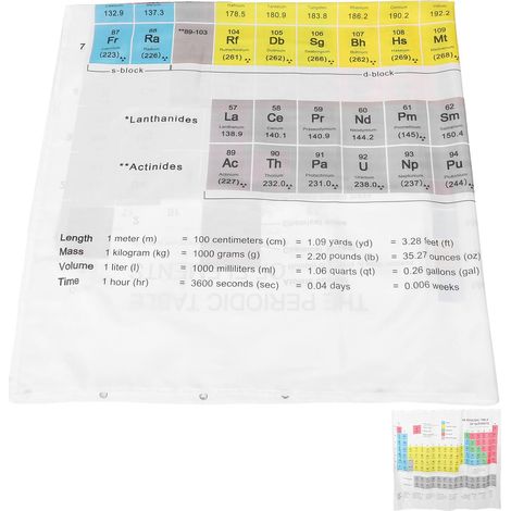 Badezimmervorhang aus Polyester Design mit Periodensystem