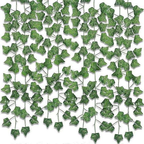 Lierre artificiel - Guirlande de 6 brins de lierre artificiel, fausses plantes, fausse vigne, décoration de vigne (1/5)