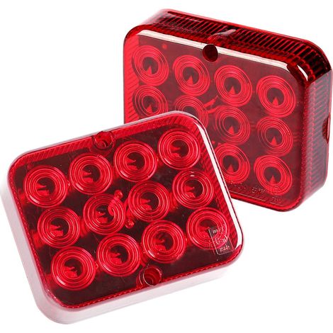 2 Pack Feu Antibrouillard, Led 12V Rouge, Fonction Stop, E-Mark, Pour Remorque Et Camion (1/5)