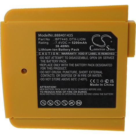 vhbw Battery Replacement for Fluke BP7440, DTX-LION for Measuring Devices (5200mAh, 7.4V, Li-Ion) (1/3)