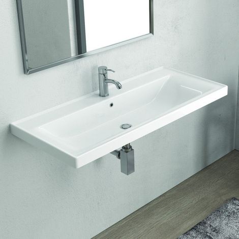 Lavabo bagno 100 cm sospeso Litos-SV10 kamalu