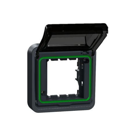 Schneider - Mureva Styl - Adaptateur pour fonction 45x45 - Encastru00e9 - Gris - Ref. : MUR35110 + MUR34107 (1/5)