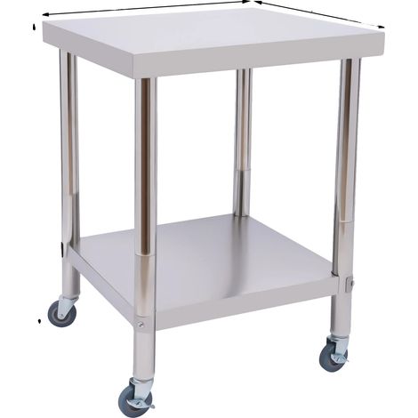 Table de travail, Acier inoxydable, Design minimaliste, GRIS FONCÉ (1/2)