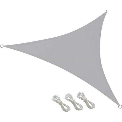 Voile d'ombrage imperméable 3 x 3 x 3 m gris –Triangulaire–Pour jardin, terrasse et balcon – Résistant aux UV et aux intempéries (1/3)