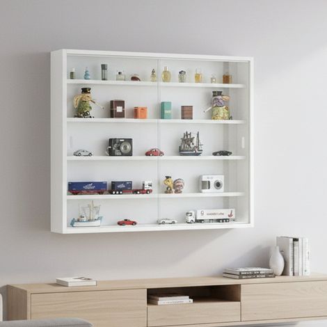 Vitrine - Weißes Ausstellungsregal 60x80x10h cm (1/5)
