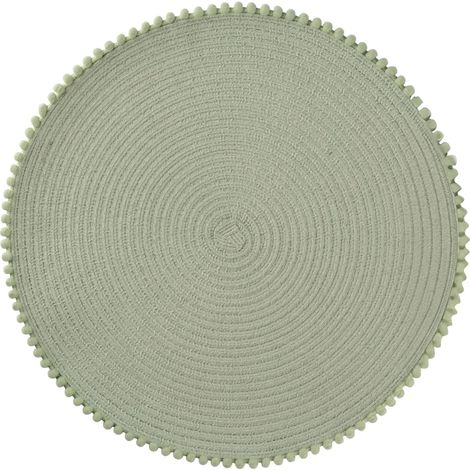 Mantel individual para platos con ribete color salvia, 38 cm, 1 unidad. (1/3)