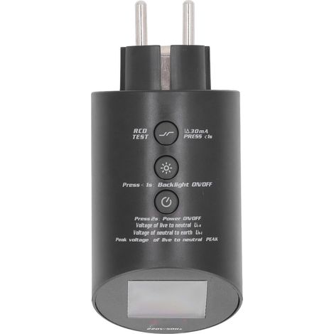 Testeur de prise électrique à affichage numérique, détecteur de charge pour prises UE 220 V (1/5)