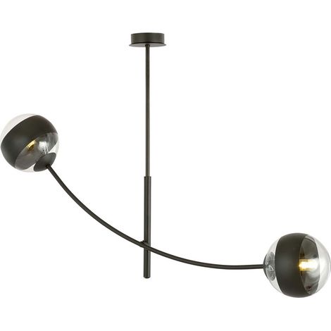 Plafoniera Contemporaneo Loptr Acciaio Nero 2 Luci E14 (1/5)