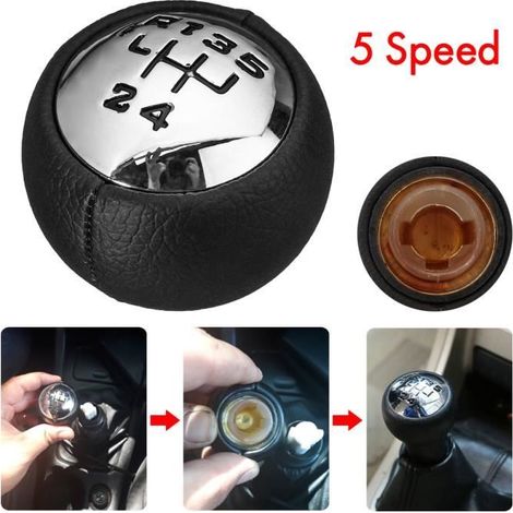 NEUFU 5-Vitesses Pommeau de Vitesse Pour Citroen C3 C4 Picasso Peugeot 307 3008 407 (1/4)