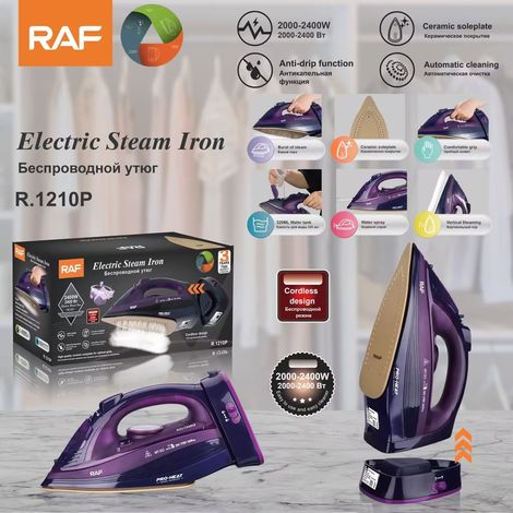 Fer à vapeur (rose) aux normes européennes - Fer à repasser portatif - Détachable (1/5)