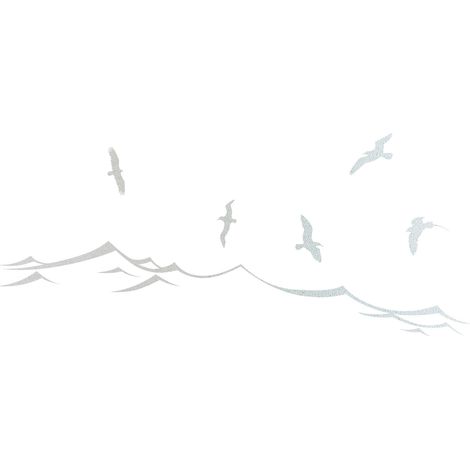 Stickers Dépoli - Mer Oiseaux - 17x40 cm (1/3)