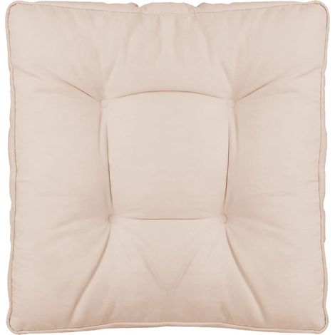 Lot de 2 Coussins d'assise matelassés pour canapé d'extérieur, en Tissu déperlant 60x60cm, Beige Uni (1/5)