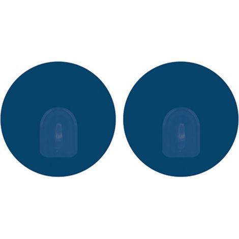 Lot de 2 crochets rond muraux repositionnables Bleu marine MSV