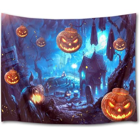 Halloween tapisserie décoration murale sorcière nuit spky jungle tapisserie décor de chambre (1/5)
