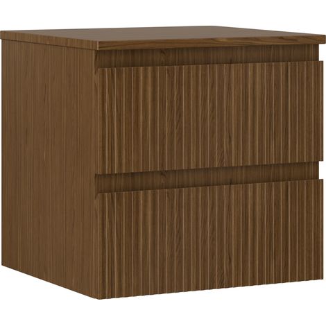 Mexen Rivel Badezimmerschrank 50 cm mit Arbeitsplatte, 2 Schubladen, geriffelt, Nussbaum - 91A20-05047-2-BFFC86 (1/5)