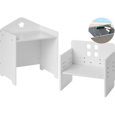 Set di tavolo e sedia per bambini Montessori ispirato alla camera dei bambini con piano in MDF e legno di pino bianco Elanora
