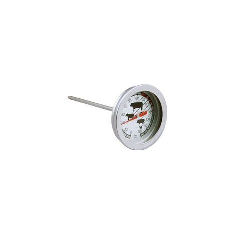 Termómetro analógico resistente al calor para cocinar, asar, a la parrilla, ahumar, soporte para olla, barbacoa, asador, 0°C - 120°C (1/4)