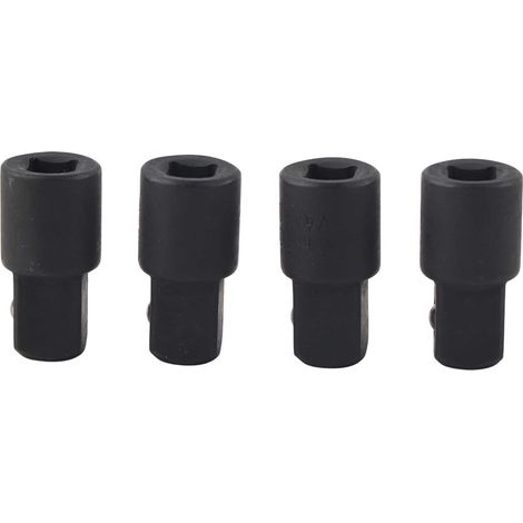 Lot de 4 adaptateurs de douille en acier haute résistance, cliquet réversible 1/4 à 3/8, outil de conversion de douille (1/5)