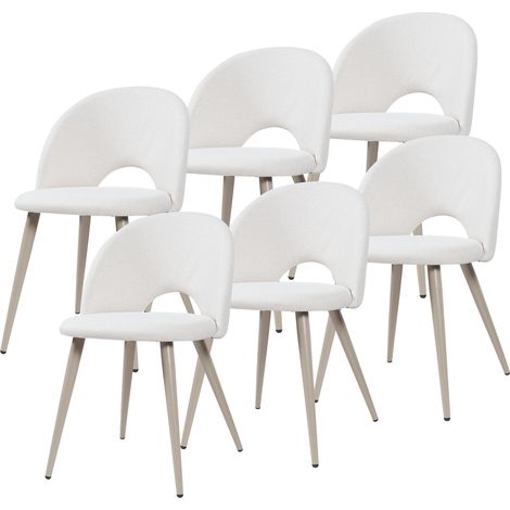 Esszimmerstuhl Karijoki 6er Set Webstoff Beige [en.casa]