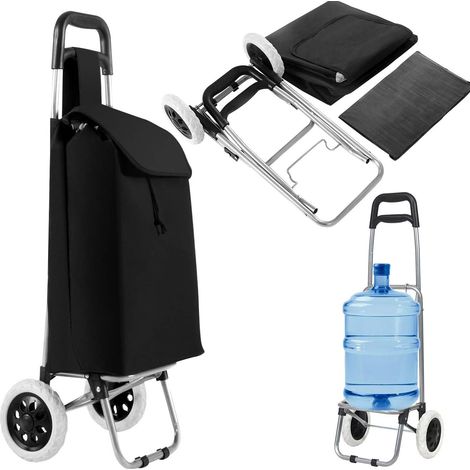 COSTWAY 35L Einkaufstrolley, Einkaufswagen klappbar, Einkaufsroller bis zur 35kg belastbar, Shopping Trolley, Einkaufstasche schwarz