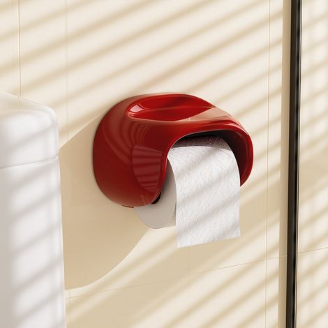 Minimalistischer Toilettenpapierhalter ohne Bohren (mit Ablage), geeignet für feuchte Badezimmerumgebungen, dient auch als Handyhalterung. (1/4)
