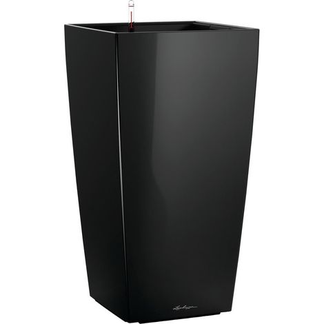 LECHUZA CUBICO Premium 40 nero lucido 18196 (1/5)