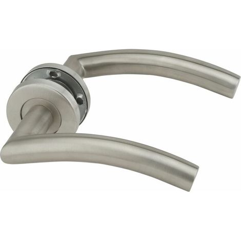 Paire de béquilles pour porte, carré 7x110mm, inox - (1/4)