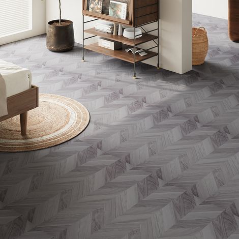 36Pcs Chevron Self-Adhesive PVC Flooring Planks (1/5)