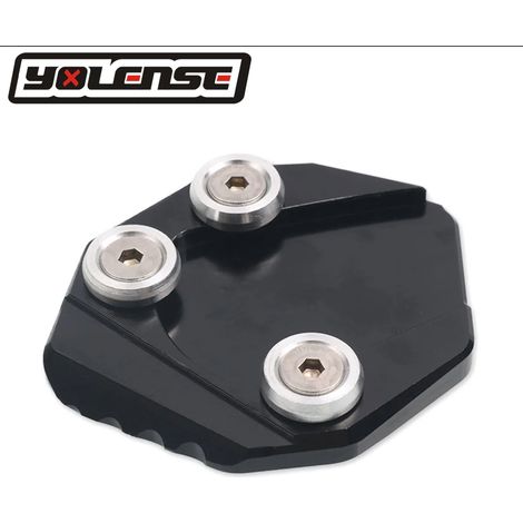 (Noir - sans logo) Compatible avec SUZUKI GSX-S125 GSX-S150 GSX-R125 GSX-R150 GSXR GSXS 125 150 Béquille latérale, extension de béquille, plaque de support, puissance maximale (1/4)