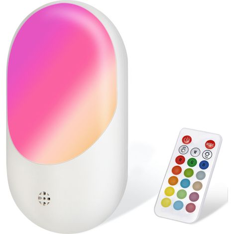 Kompaktes RGB-Nachtlicht mit Fernbedienung, 16 lebendige Farben, smarte Stimmungsleuchte, 10 Helligkeitsstufen (1/5)