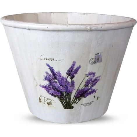 Copertina in legno con motivo lavanda su sfondo bianco, 16x22 cm - Grande
