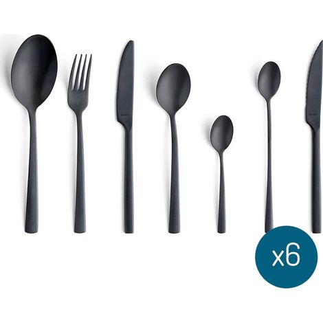 Amefa Manille Besteckset 42 Teile schwarz matt skandinavisches Design (1/2)