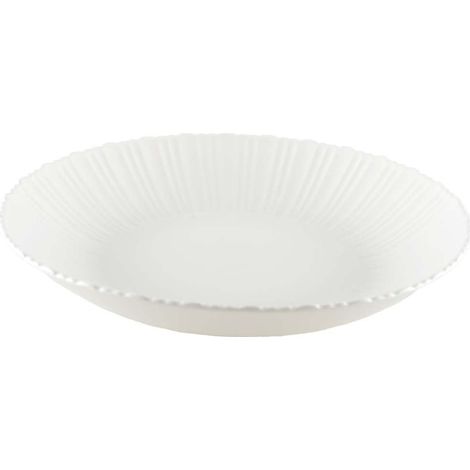 Assiette creuse ronde en porcelaine blanche pour table et cuisine 21,2 x 21,2 x 3,8 cm - PANGIVO (1/3)