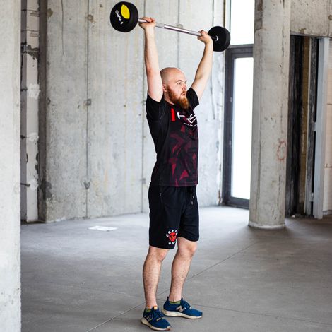 20 kg gummierte Langhantel - Gewichtheber-Ausrüstung fürs Fitnessstudio