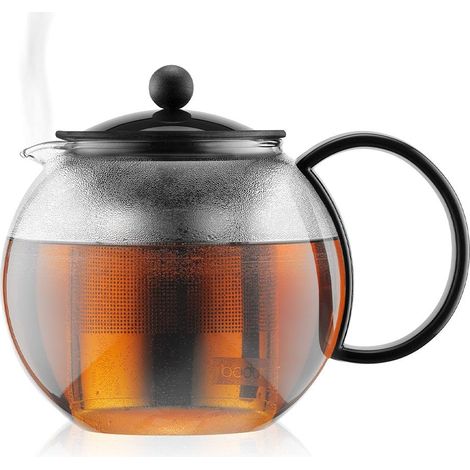 Bodum 1805-01 - Teiera con filtro Assam in acciaio INOX, 1 litro (1/4)