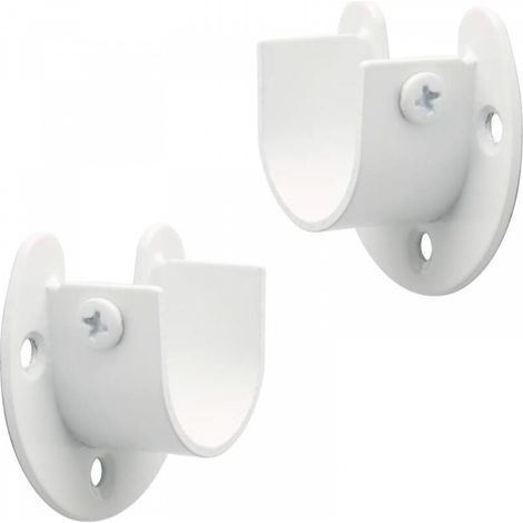Support de tringle à rideau en U en 2 parties, support de tringle à rideau, acier inoxydable blanc, 28 mm (1/5)