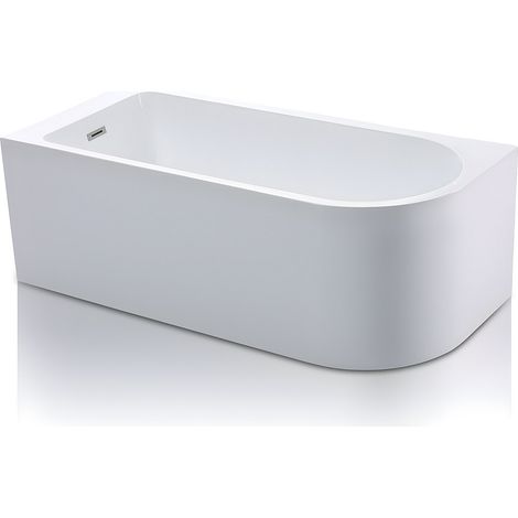 Vasca angolare 240 litri 170 x 75 x 58 cm Bianco - Angolo a sinistra - ANIKA (1/4)
