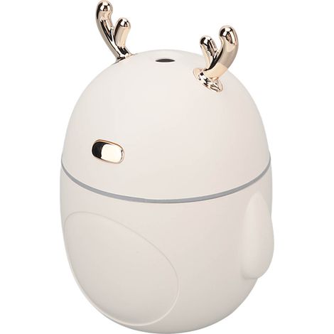 Mini humidificateur avec lumière d'ambiance, 320 ml, arrêt automatique, brume fraîche, ultra silencieux, diffuseur d'arômes USB pour bureau et maison, blanc. (1/5)