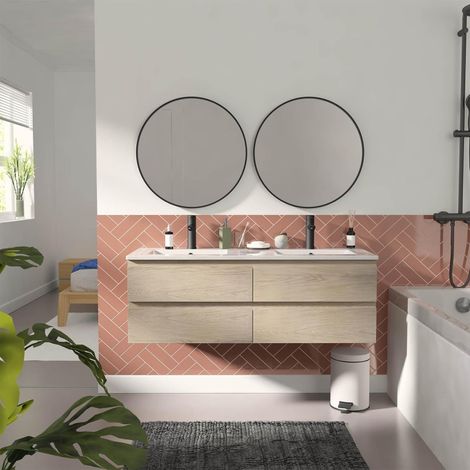SORRENTO wandhängender Waschtischunterschrank mit 4 Schubladen, 120 cm