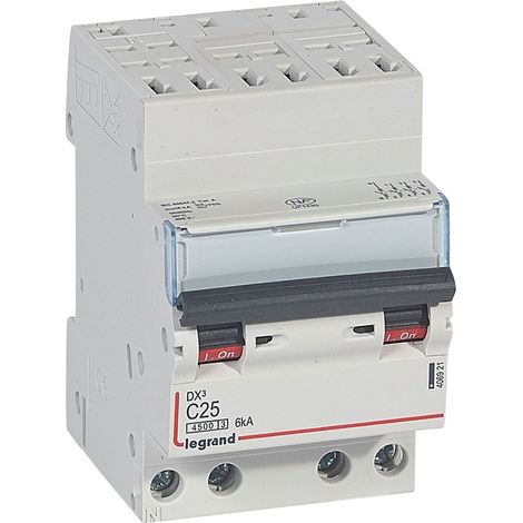 Modulaire Installatieautomaat DX3 4P Karakteristiek C 25A 4.5kA Legrand LEG406921