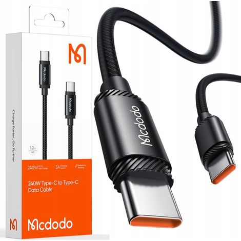 Cable USB-C de carga rápida Mcdodo para Samsung y Apple, USB tipo C, 5A, 240W, 2M (1/5)