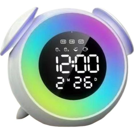 Reloj Despertador Infantil - Simulación Amanecer - Entrenador Sueño - Luz Suave RGB - Doble Alarma - Modo Semana/Finde - Pantalla Digital - 1 Unidad (1/5)