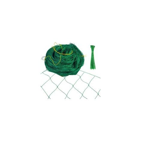 Filet d'escalade pour Plantes, 1,8x5m Filet de Treillis Jardin pour Plante Grimpantes en Nylon avec 50 Câble Ties, Filet à Ramer pour Récolte de Concombres Légume Tomates et Autres Légumes