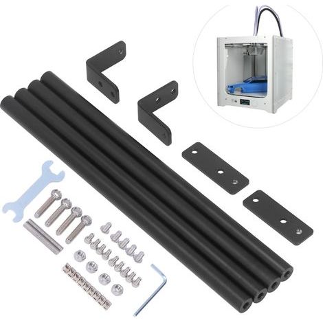 S4 Aluminum Alloy Support Rod Set with Connector for 3D Printer (1/5)