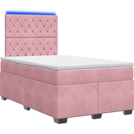 Maison Exclusive - Letto box spring con materasso Rosa 120 x 200 cm Velluto (1/5)