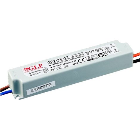 Alimentation à découpage hermétique 18 W IP67 GPV-18 CC 12 V 1,5 A
