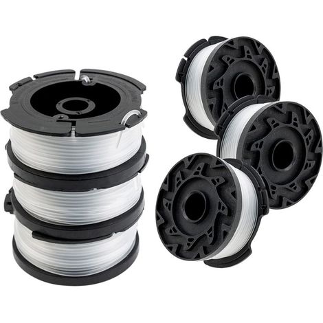Fil Coupe pour Coupes-Bordures Compatible avec Black et Decker AF-100, Bobine de Rechange, 6 Bobines de Remplacement (1/5)