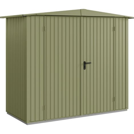 Hörmann Metall-Gerätehaus Berry Classic mit Satteldach Typ 1, 259 x 121 cm, schilfgrün, 3,1 m², 2-flüglige Tür (1/5)