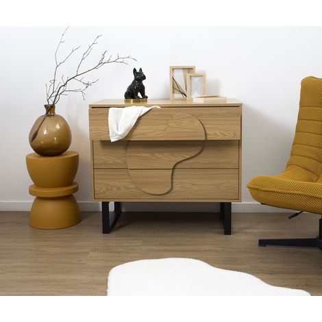 Commode - HOME DECO FACTORY - Calypso - Spacieuse - Moderne - Marron et Noir (1/5)