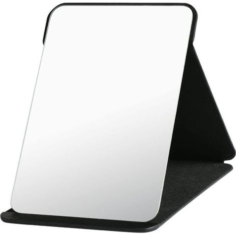 Specchio per il trucco, specchio da tavolo pieghevole portatile, specchio pieghevole multi-angolo super HD in pelle PU, facile da trasportare, specchio da viaggio ultra sottile e resistente, 25,5x18 c